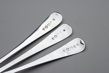 Carlisle Silver (with Provincial Newcastle Hallmarks) Tablespoons (Set of 3), John Brown